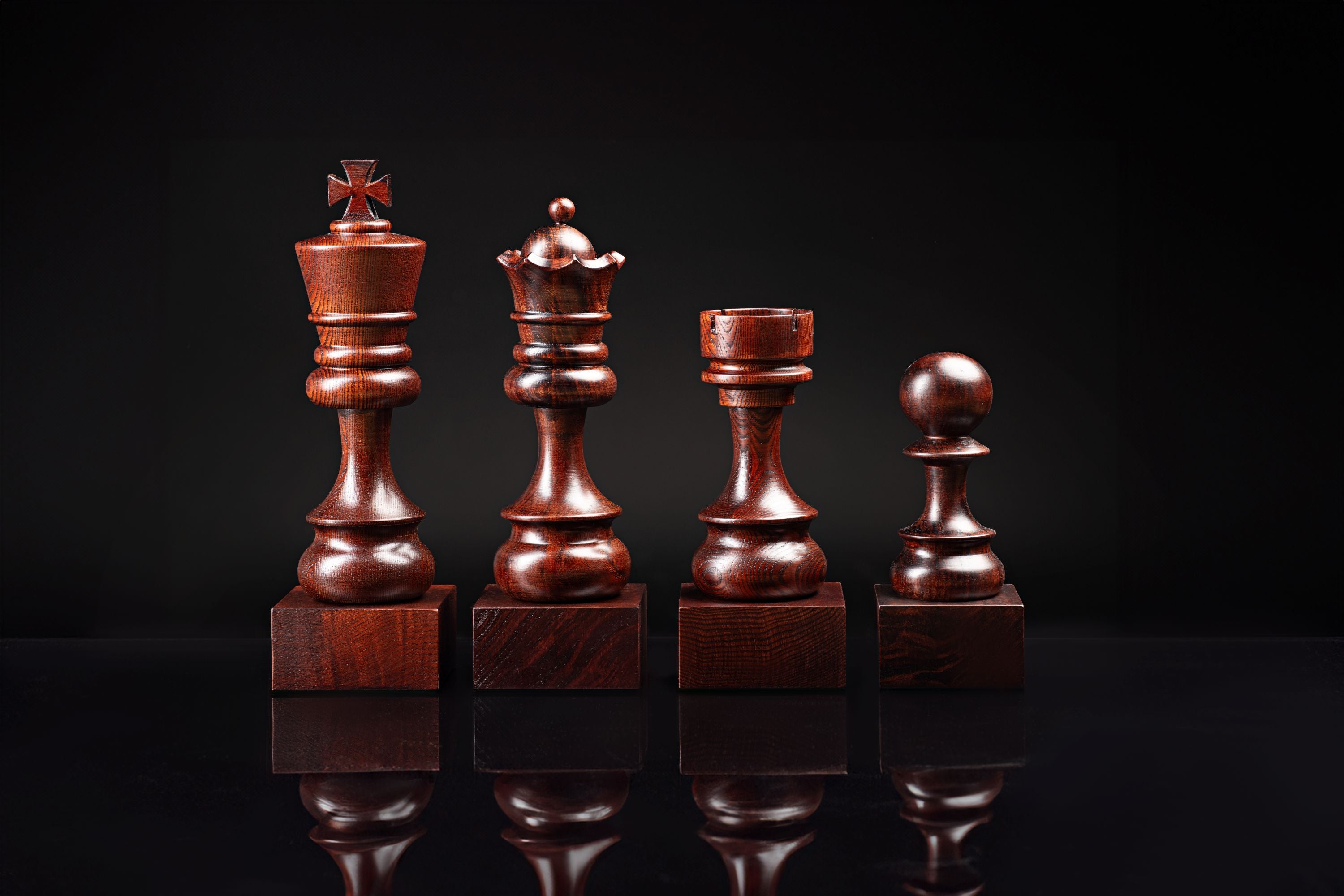 Trophée d'échecs - Pion noir en bois 25cm - Trophée d'échecs - Pion noir en bois 25cm