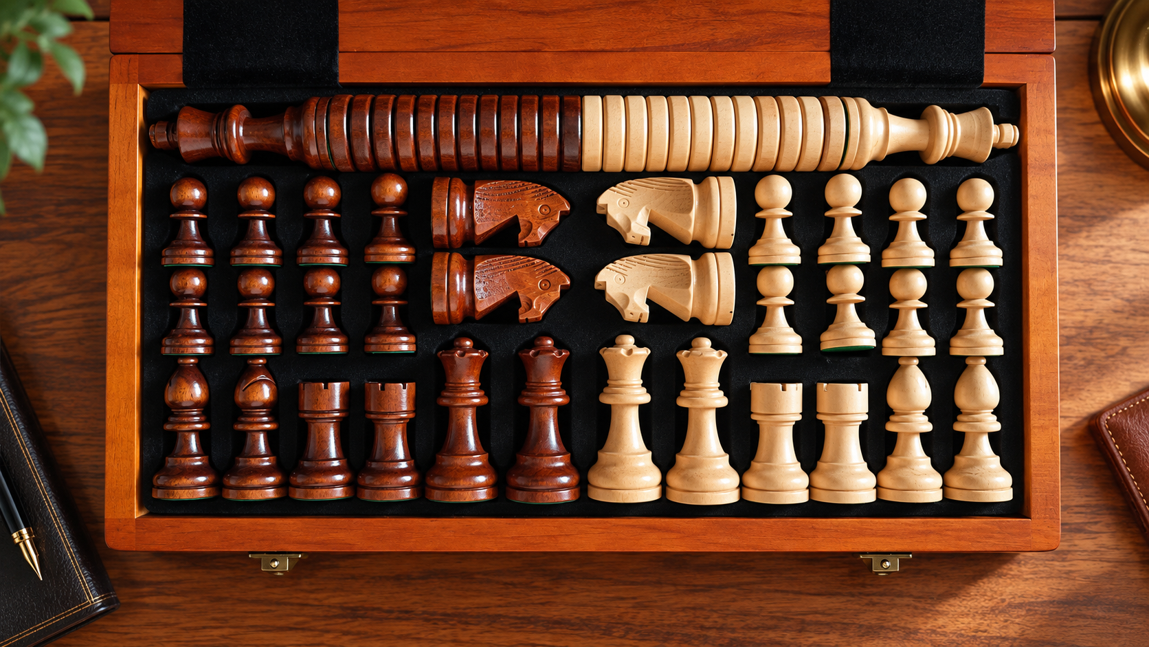 Échecs magnétiques en bois + dames en bois (38 x 38 cm) - Échecs magnétiques en bois + dames en bois (38 x 38 cm)