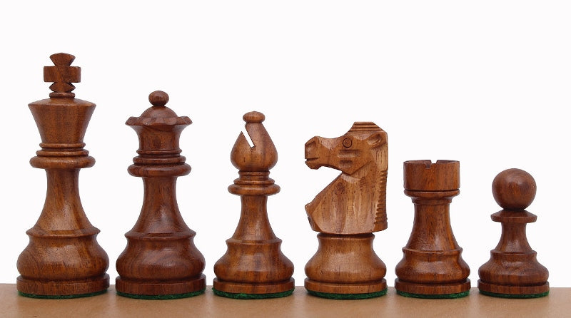 Pièces d'échecs French en bois d'acacia et de buis - Taille 3,00'' - Pièces d'échecs French en bois d'acacia et de buis - Taille 3,00''