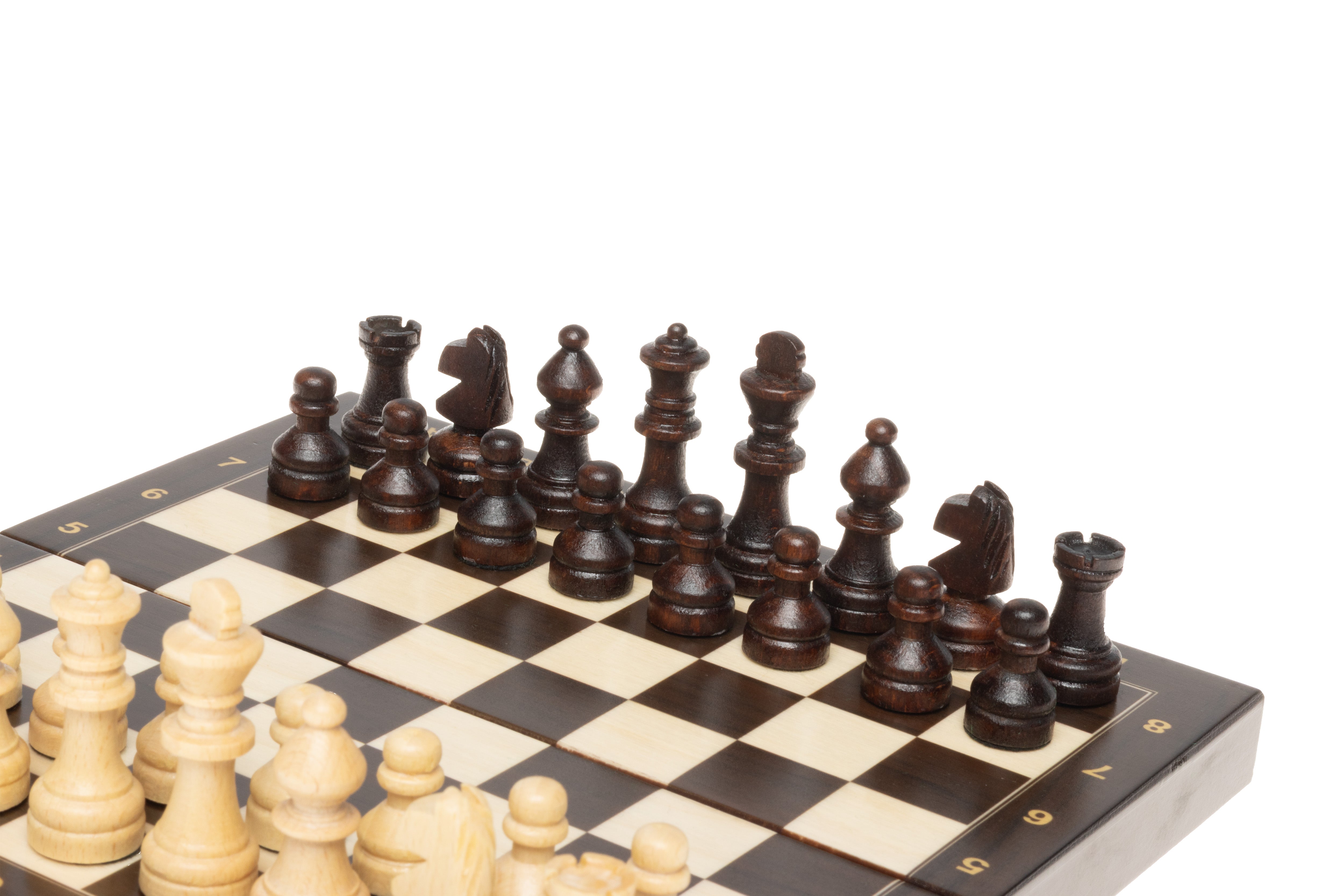 Jeu d'échecs School Mini en bois de charme, de petite taille (20 x 20 cm) - Ensemble Complet Marron - 9af09fd10497f56e29300e4975b438ad