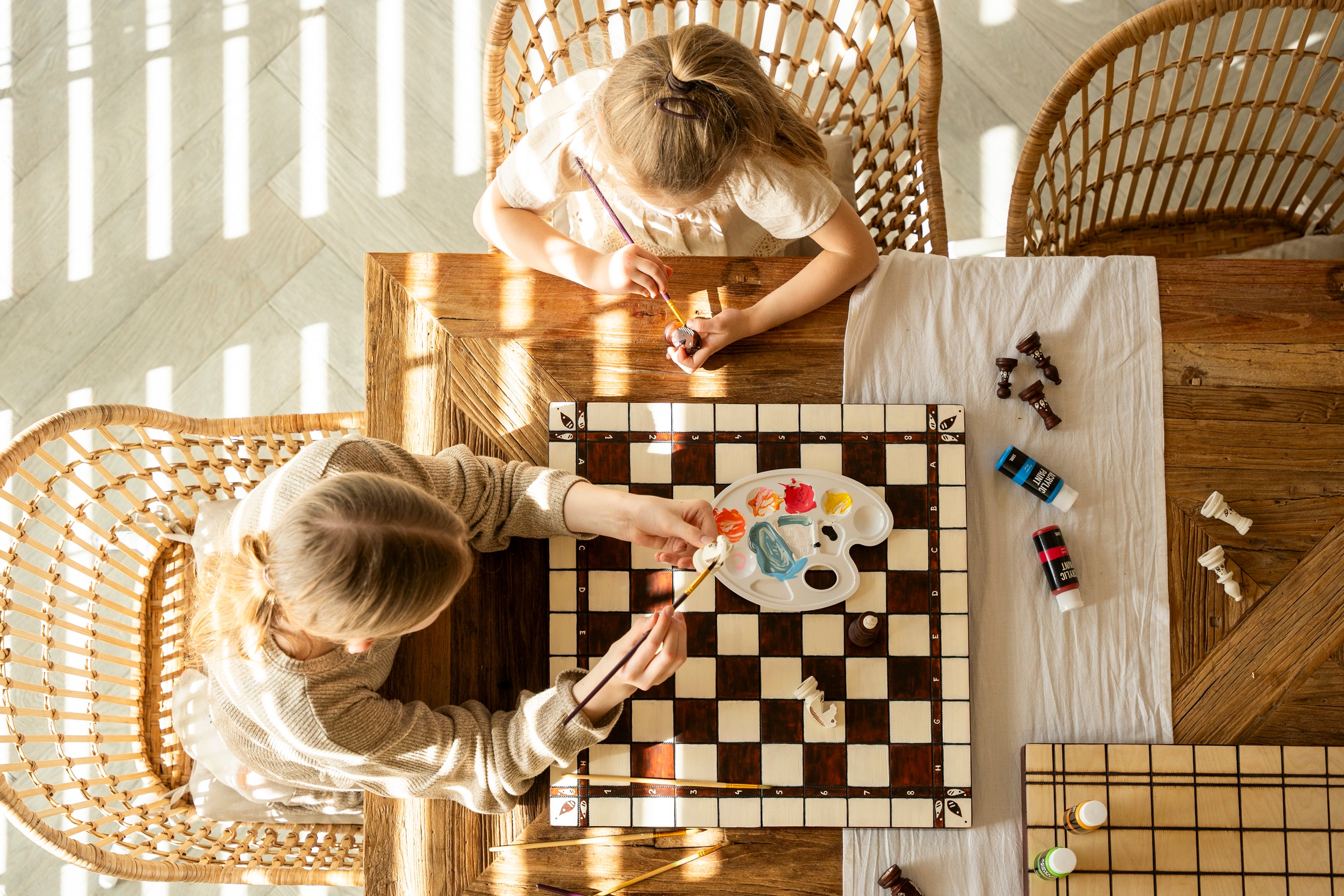 Pièces d'échecs Staunton en bois de charme naturel à peindre soi-même - set de pièces de taille 5 de bricolage - dff2019cee5d897641267b9f39771888