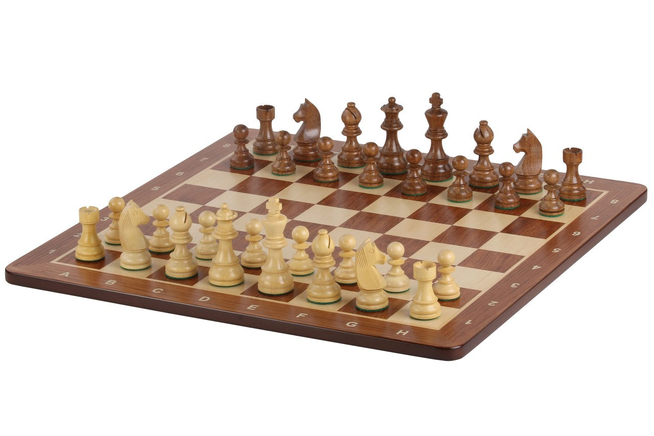 Tournament chess set No. 6 - 58mm board + German Knight 3.75" pieces - Tournament chess set No. 6 - 58mm board + German Knight 3.75" pieces