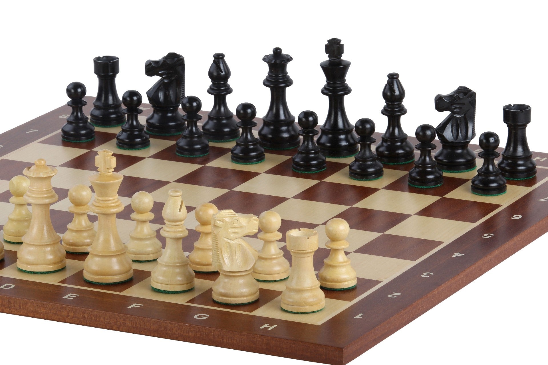 Échiquier avec coordonnées en marqueterie de bois d'acajou et de sycomore + Pièces d'échecs French Ebonized - Ensemble de taille 6 - a03730146a70f54efeb1928f359da2bb