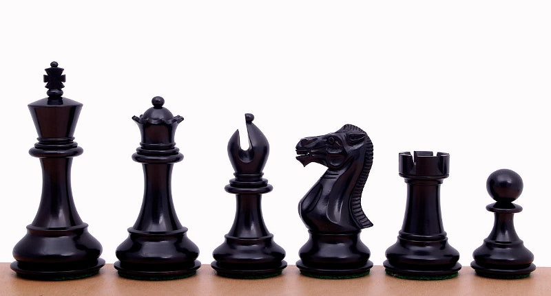 Pièces d'échecs Stallion en bois de buis teinté et naturel - Taille 3,50'' - Pièces d'échecs Stallion en bois de buis teinté et naturel - Taille 3,50''
