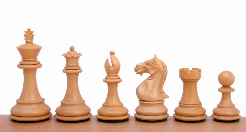 Pièces d'échecs Supreme en bois de buis naturel et teinté - Taille 3,75'' - Pièces d'échecs Supreme en bois de buis naturel et teinté - Taille 3,75''