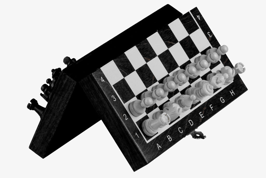 Jeu d'échecs en bois MAGNETIQUE mini (20cm) - noir - 94bd9243083d9124e339831b83493c50