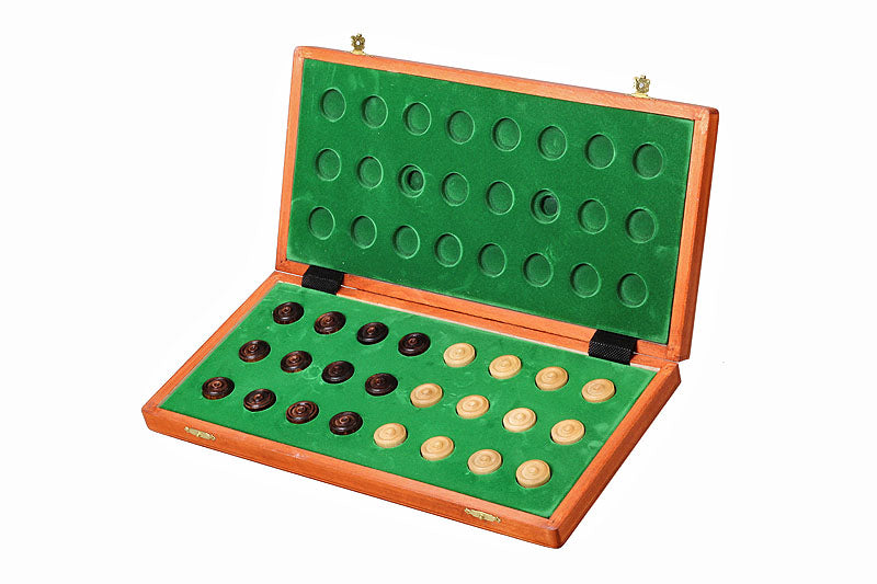 Jeu de dames en bois d'acajou et sycomore - damier 8 x 8 cases , de taille moyenne (40 x 40cm) - Ensemble Complet - 8a12eac457dff12f4320e05a318eb278