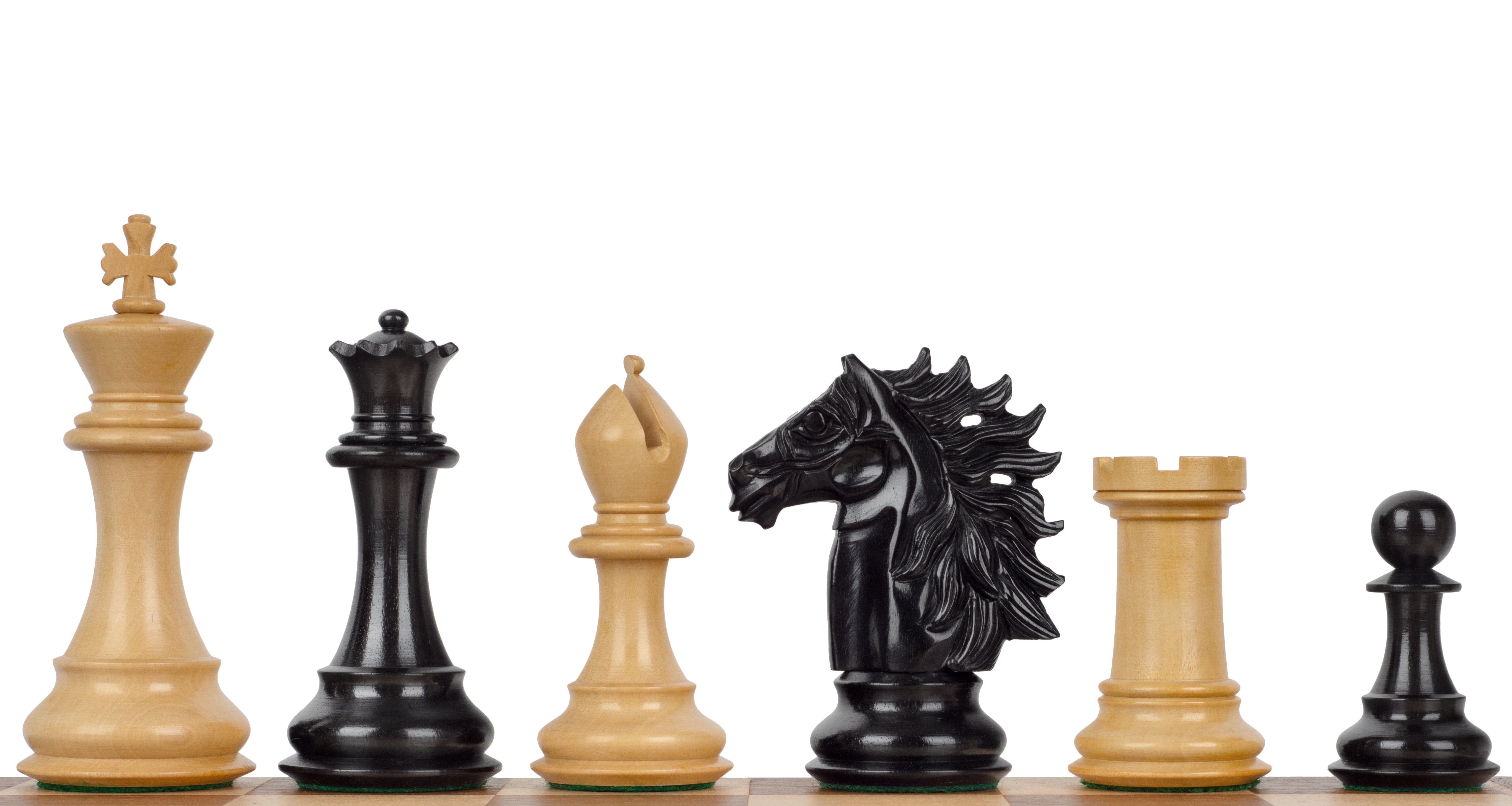 Pièces d'échecs Baggio Ebony en bois d'ébène et de buis - Taille 4,00'' - Pièces d'échecs Baggio Ebony en bois d'ébène et de buis - Taille 4,00''