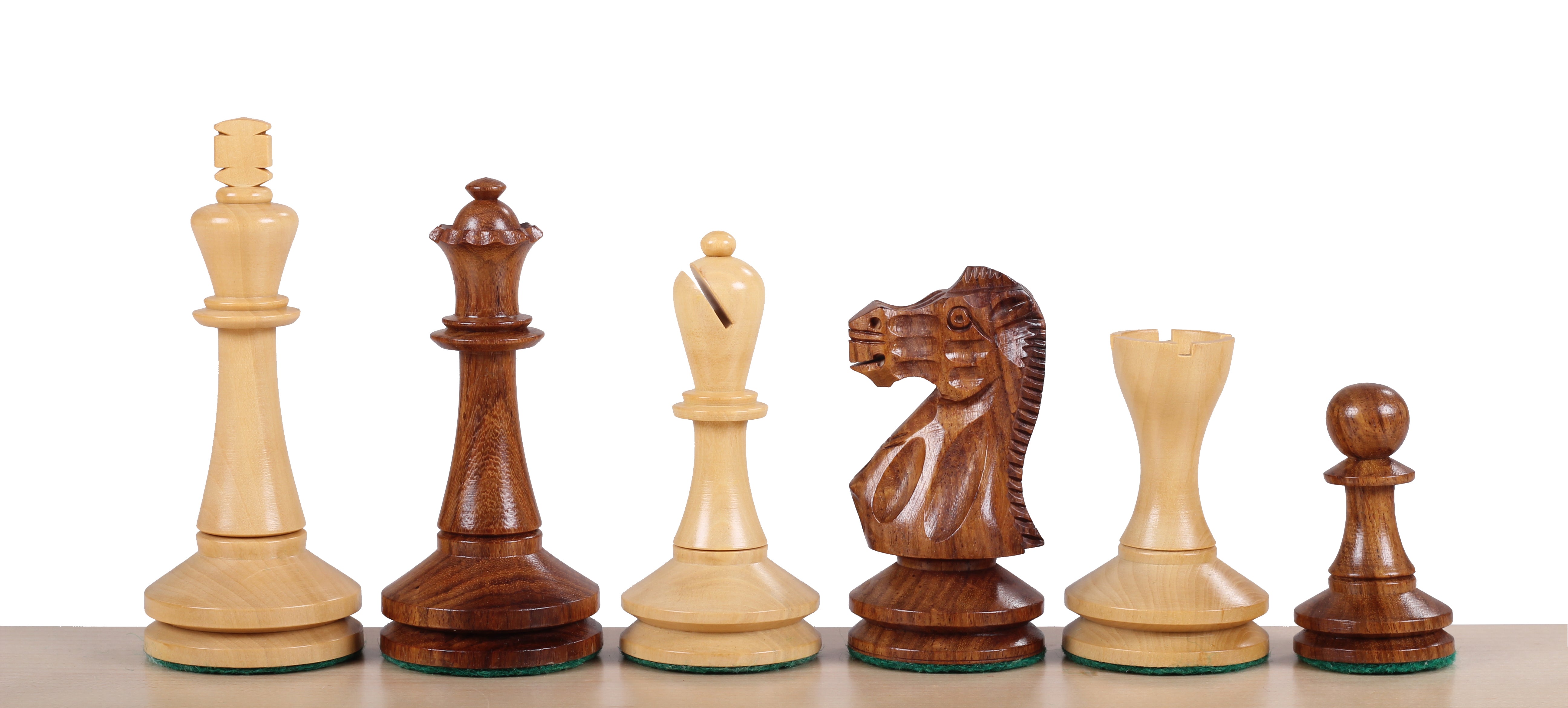 Pièces d'échecs Blackmore en bois d'acacia et de buis - Taille 4,00'' - Pièces d'échecs Blackmore en bois d'acacia et de buis - Taille 4,00''