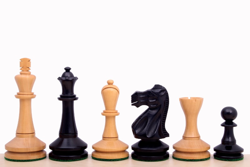 Pièces d'échecs Blackmore en bois de buis teinté et naturel - Taille 4,0'' - Pièces d'échecs Blackmore en bois de buis teinté et naturel - Taille 4,0''