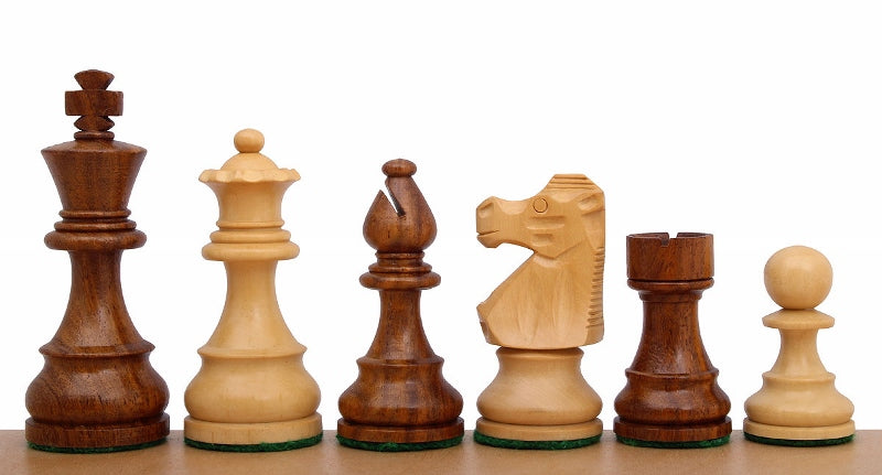 Pièces d'échecs French en bois d'acacia et buis - Taille 3,75'' - Pièces d'échecs French en bois d'acacia et buis - Taille 3,75''