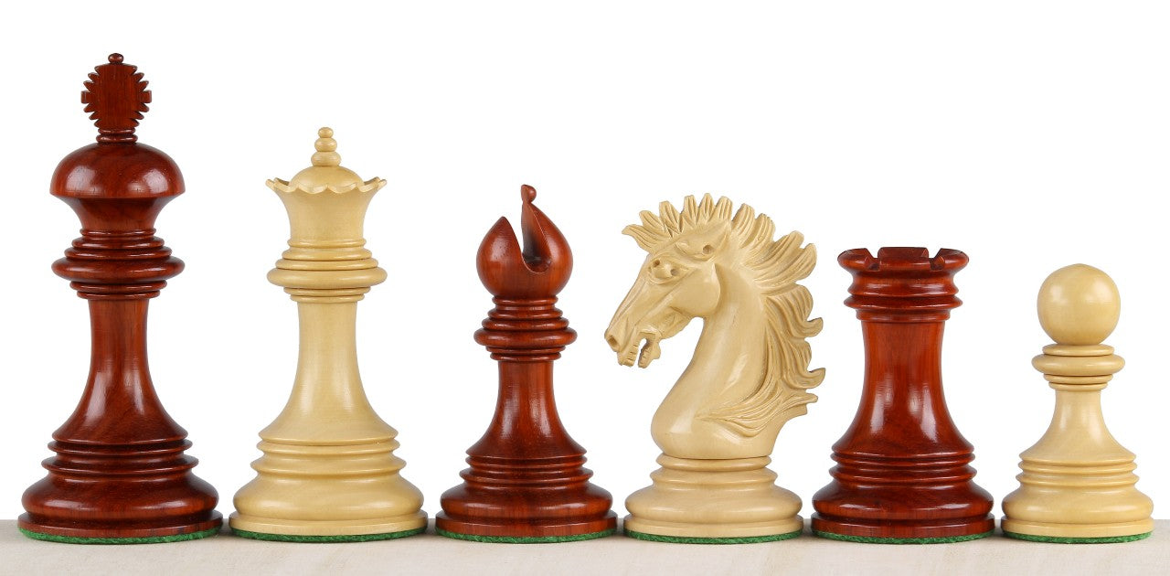 Pièces d'échecs Sunrise en bois de padouk et de buis - Taille 4,25'' - Pièces d'échecs Sunrise en bois de padouk et de buis - Taille 4,25''