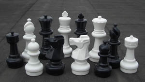Pièces d'échecs géantes Jardin et extérieur (roi 30 cm) - pièces d'échecs en plastique - Pièces d'échecs géantes Jardin et extérieur (roi 30 cm) - pièces d'échecs en plastique