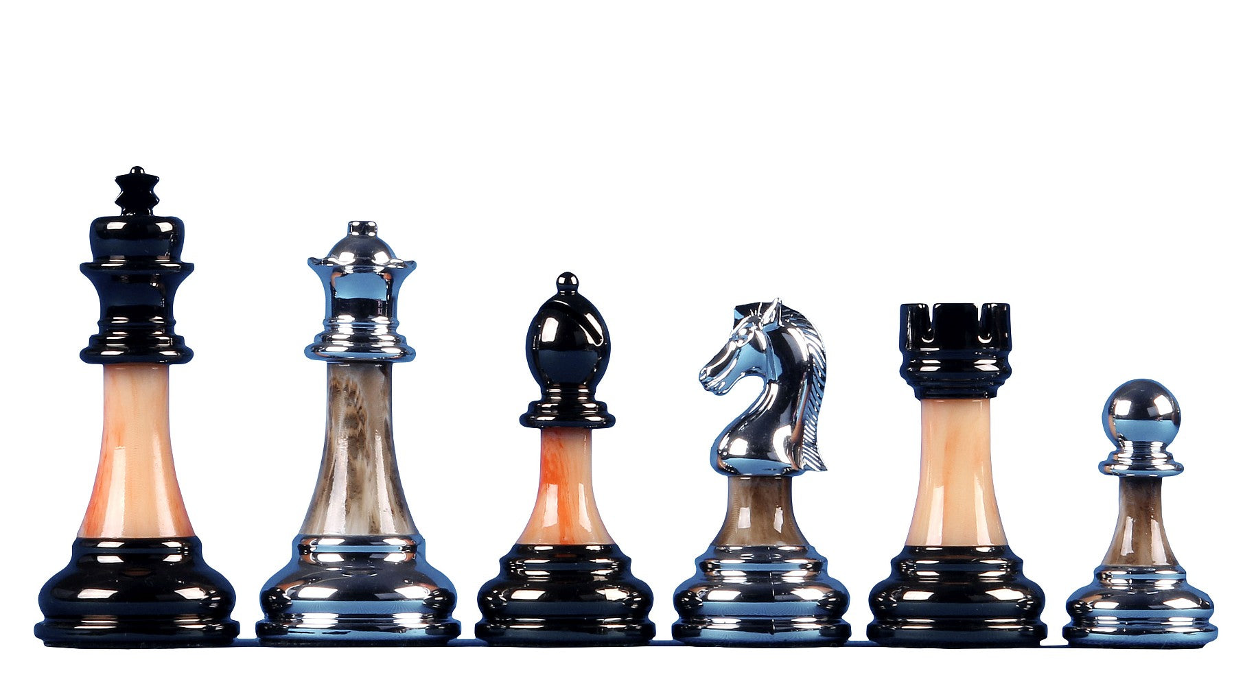 Pièces d'échecs plombées en plastique métallisées - Taille 3,5'' - Pièces d'échecs plombées en plastique métallisées - Taille 3,5''