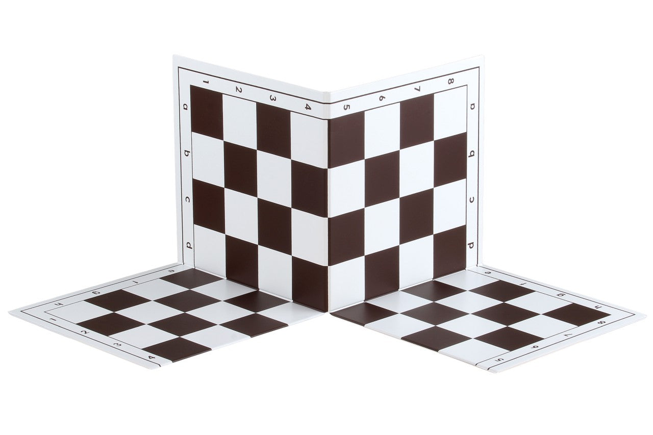 Échiquier plastique pliant en 4, marron/blanc - échiquier de tournoi de taille 4+ - Échiquier plastique pliant en 4, marron/blanc - échiquier de tournoi de taille 4+
