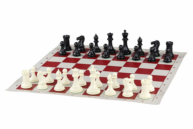 Échiquier roulable vinyle rouge - échiquier de tournoi de taille 6 - Échiquier roulable vinyle rouge - échiquier de tournoi de taille 6