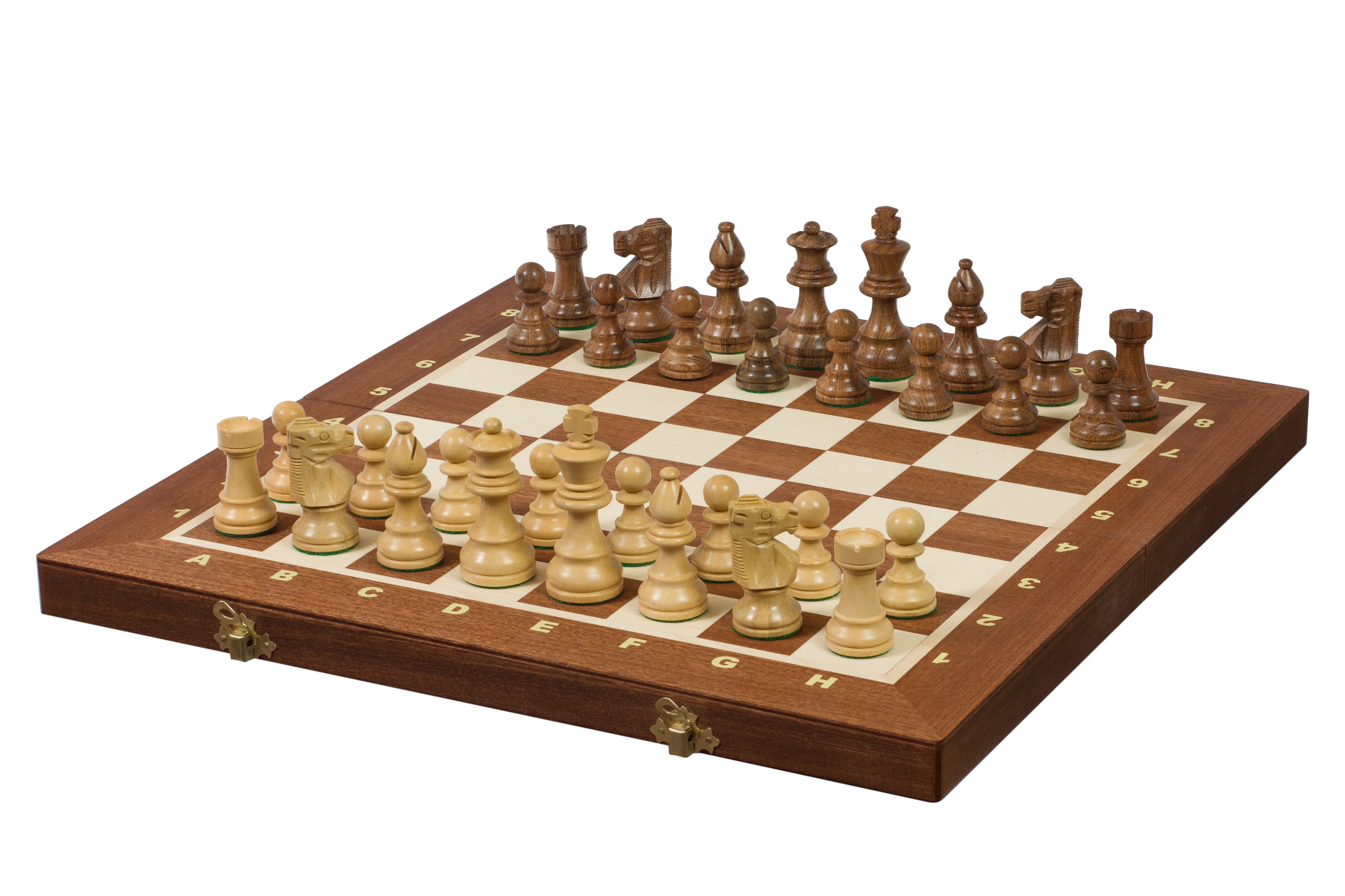 Jeu d'échecs de tournoi avec les pièces French en bois d'acacia de taille 4 (40x40cm) - L'ensemble complet - Jeu d'échecs de tournoi avec les pièces French en bois d'acacia de taille 4 (40x40cm) - L'ensemble complet