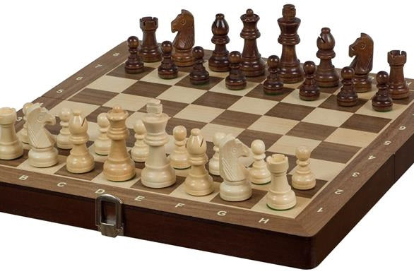 Juego de ajedrez de madera con tablero de nogal 30 x 30 cm Sunrise - Juego de ajedrez de madera con tablero de nogal 30 x 30 cm Sunrise
