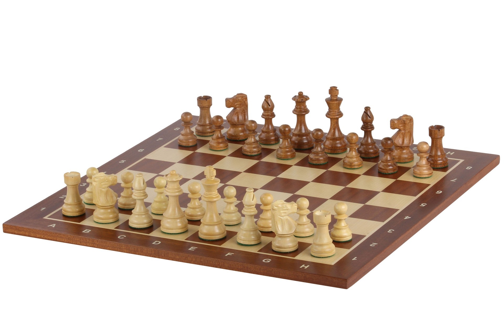 No5 Sapele Chessboard + 3.5" French Acacia pieces - No5 Sapele Chessboard + 3.5" French Acacia pieces