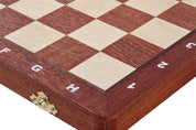 Echiquier pliant en marqueterie de bois d'acajou et de sycomore - coffret luxe de taille 4 (40x40cm)