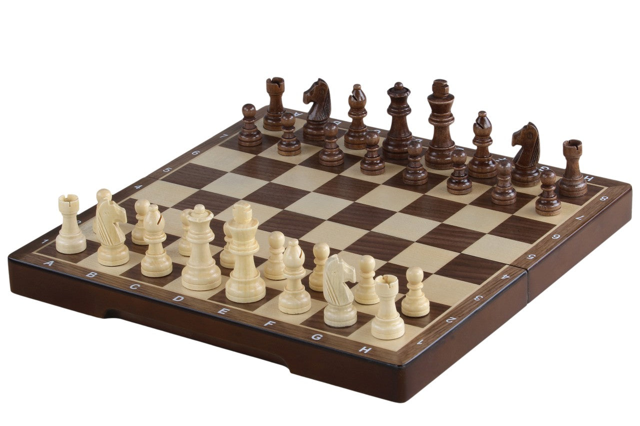 Échiquier magnétique en bois 31 cm (noyer/érable) incrusté - 737ee5a962fbc5e4da676a5bfea734a7