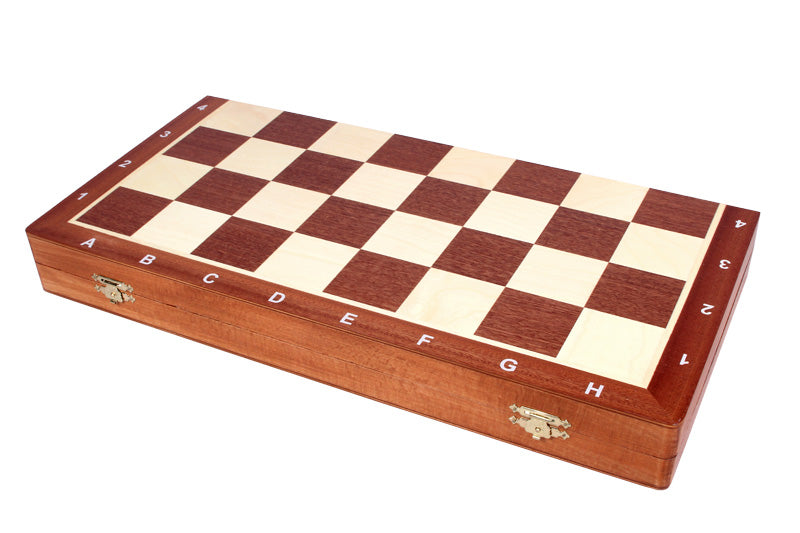 Jeu d'échecs DE TOURNOI No 6 en bois de charme avec l'échiquier en marqueterie de bois d'acajou et sycomore, de grande taille (54 x 54cm) - Ensemble Complet - 6bcfd2dcb3cedb214d3f69f349725662