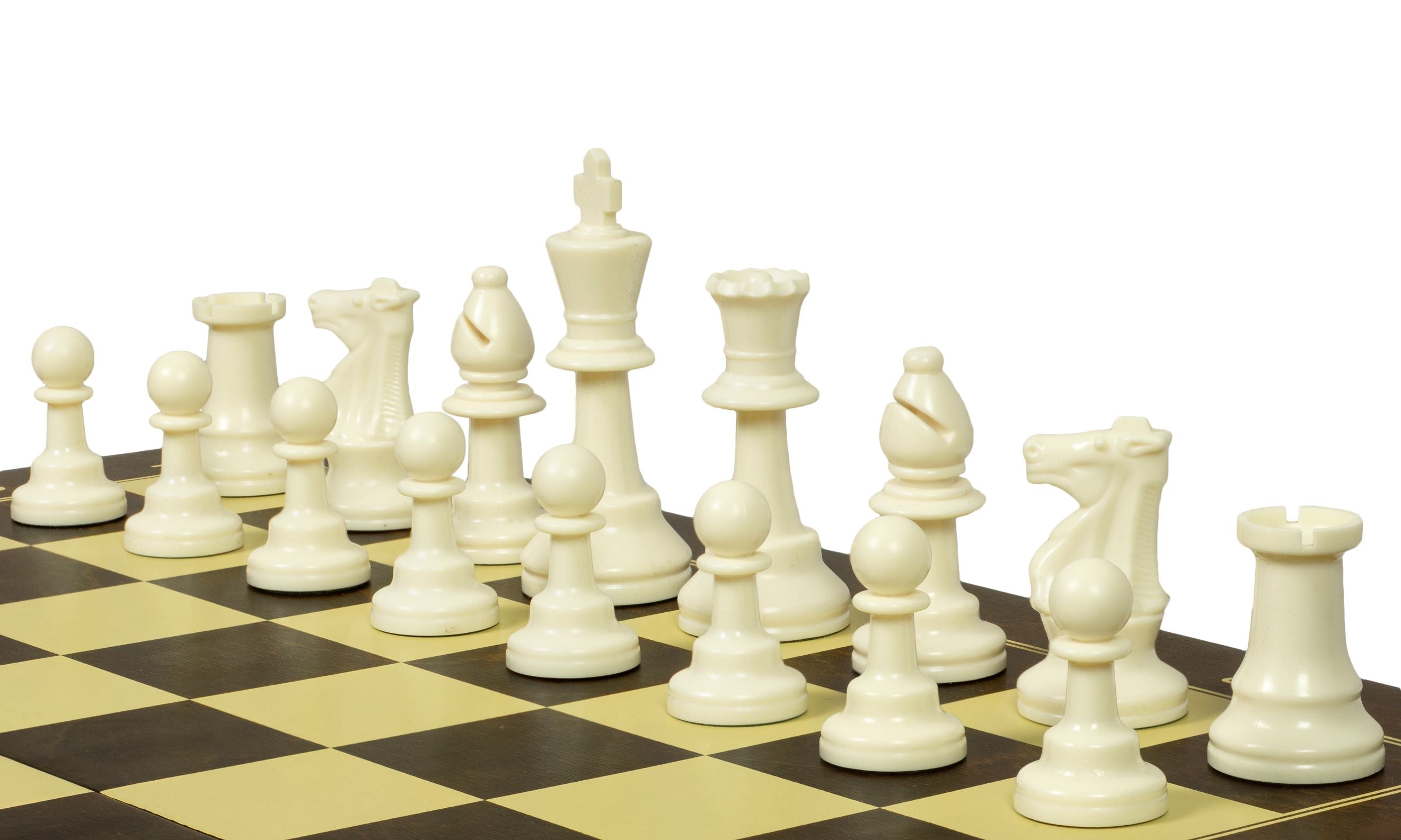 Jeu d'échecs d'entraînement de grande taille  - échiquier pliant en bois de taille 5 + pièces d'échecs en plastique de taille 6 - Jeu d'échecs d'entraînement de grande taille  - échiquier pliant en bois de taille 5 + pièces d'échecs en plastique de taille 6