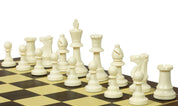 Jeu d'échecs d'entraînement de grande taille  - échiquier pliant en bois de taille 5 + pièces d'échecs en plastique de taille 6