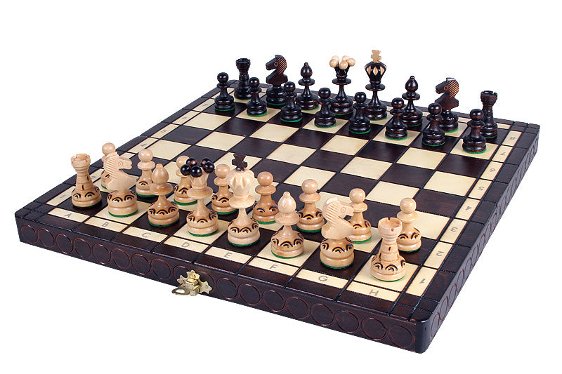 Jeu d'échecs PERLE en bois de hêtre, de taille moyenne (36 x 36cm) - Ensemble Complet - bfbd9e9c941e2d5a508db4becf9de716