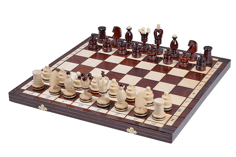 Jeu d'Echecs ROYAL avec incrustations en laiton, en bois bois de sycomore, de grande taille (49 x 49cm) - Ensemble Complet - c94cb5aa9e1ad27f51be40c64c7021bb