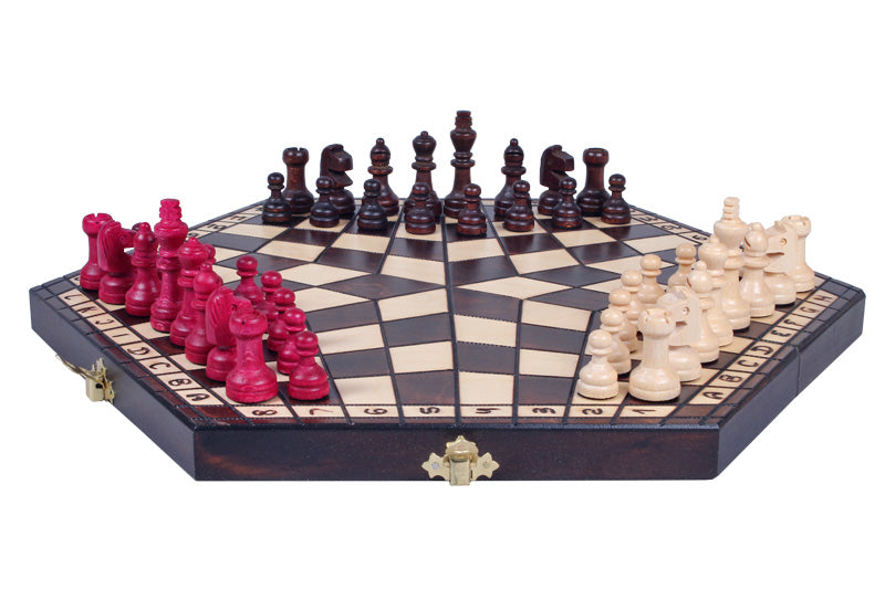 Jeu d'échecs en bois YALTA 3 Joueurs de taille moyenne (40 x 35 cm) - 7eef10172f5027f2e69cc0d5d5b7be50