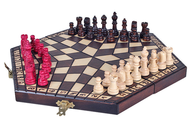 Jeu d'échecs en bois YALTA 3 Joueurs de petite taille (32 x 28 cm) - d5fd47677fa102b1ab6cb99dc2d66383