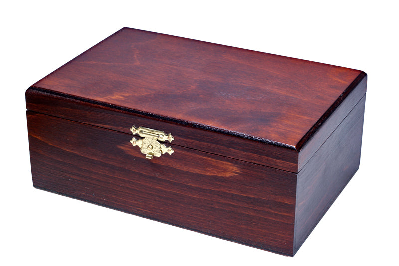 Boîte de rangement en bois foncé pour pièces d'échecs de taille 6 (un roi de 98 mm) - Boîte de rangement en bois foncé pour pièces d'échecs de taille 6 (un roi de 98 mm)