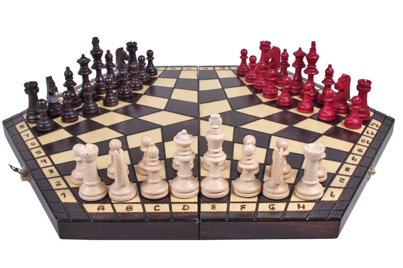Jeu d'échecs en bois YALTA 3 Joueurs de grande taille  (54 x 47 cm) - e4662c74768b1b1d0eba2604d6b58a16