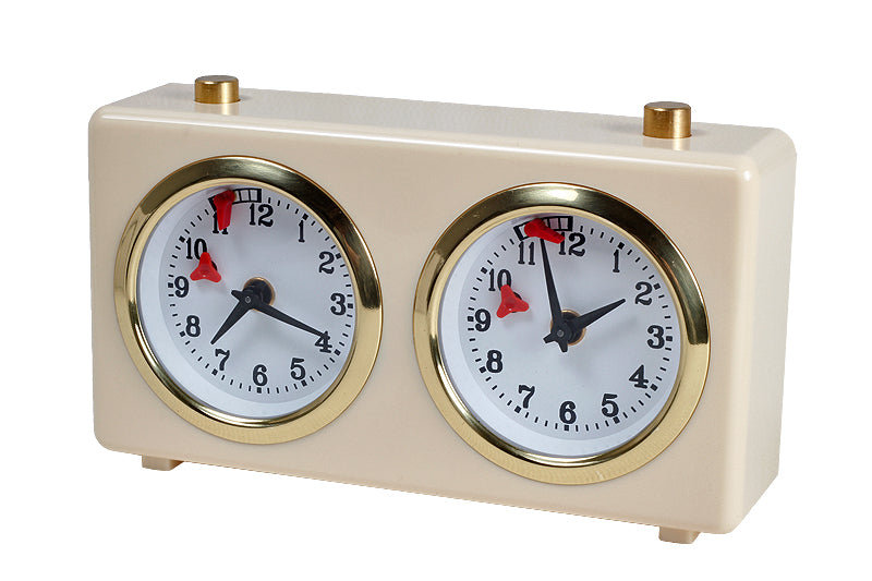 Pendule BHB de tournoi, boîtier en plastique de couleur crème, de petite taille - Pendule traditionnelle mécanique - 6386751050ae96ab43073862ef0c28f4