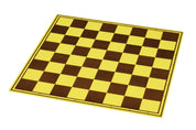 Sunrise Chess & Games Cardboard Chessboard yellow/brown, mat, brown rev.