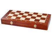 Jeu d'échecs de tournoi avec les pièces French en bois teinté de taille 4 (40x40cm) - L'ensemble complet