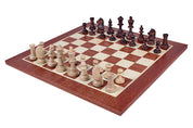 Les pièces d'échecs en bois STAUNTON de taille 4 avec la boîte de rangement en bois foncé