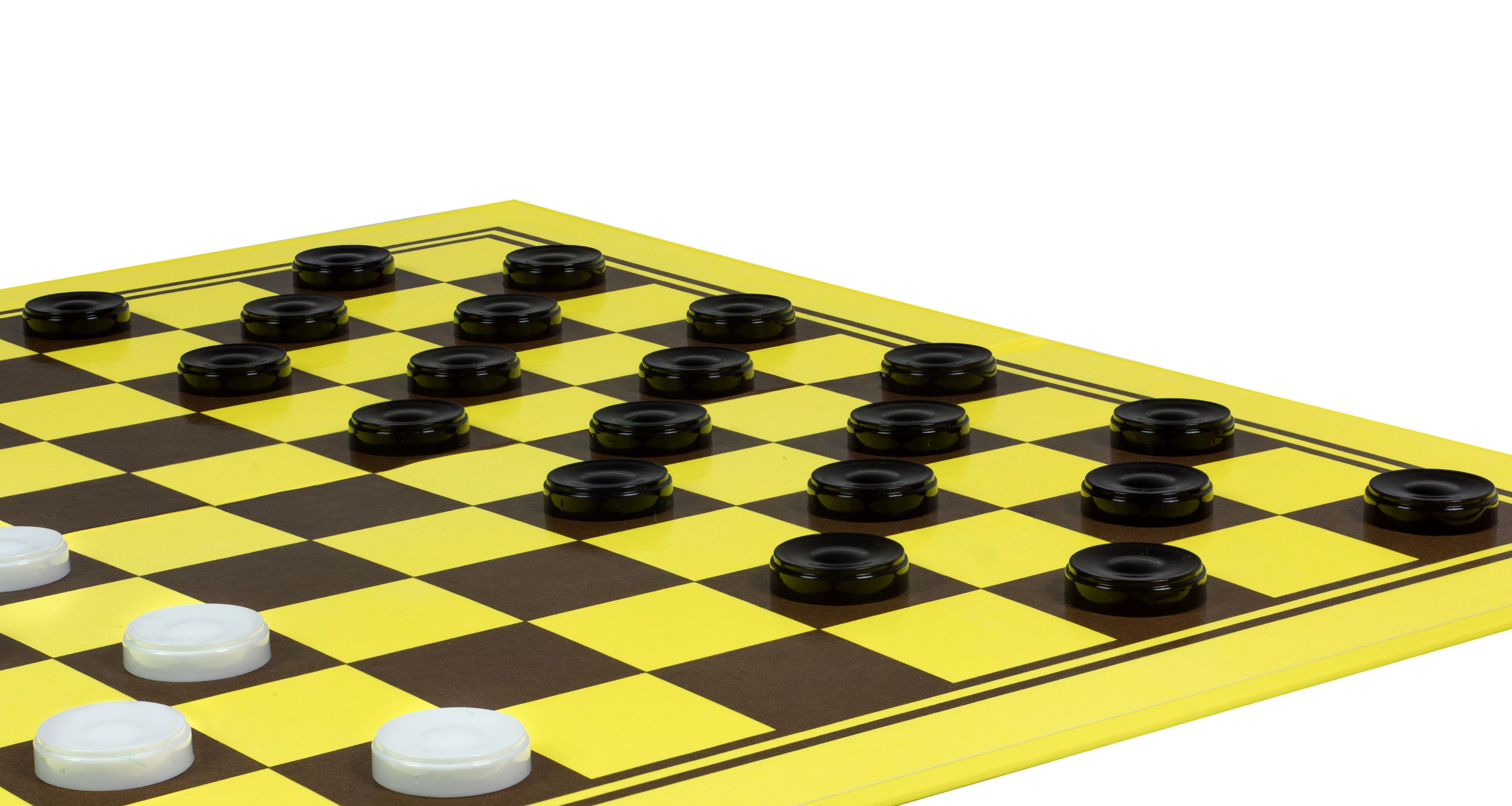 Échiquier cartonné pliant en 2 marron/jaune - échiquier + damier 10x10 - Échiquier cartonné pliant en 2 marron/jaune - échiquier + damier 10x10