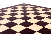 Echiquier en marqueterie de bois de wengé et sycomore - échiquier classique de Taille 5+ sans notation alphanumérique