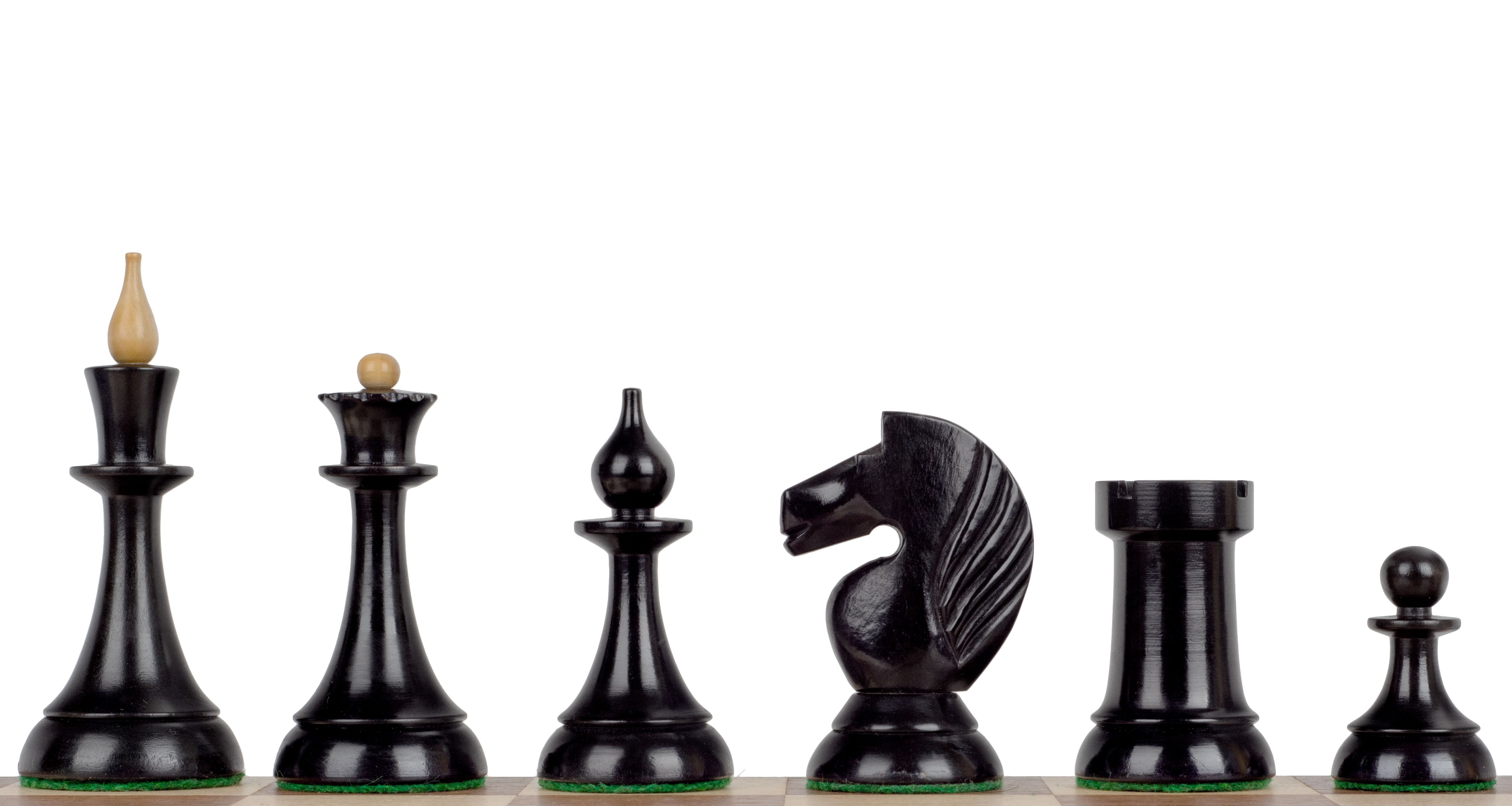 Figurines d'échecs Gambit de la Reine 1957 Buis d'ébène 4 pouces - e0519f6f20244805a0223f071b902eca