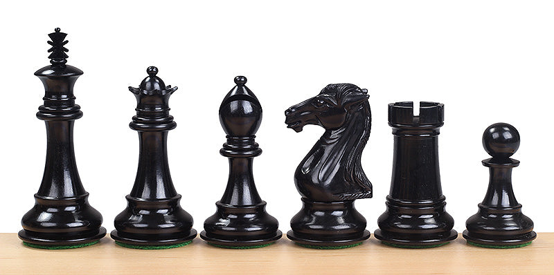Pièces d'échecs Royal Knight Ebony en bois d'ébène et de buis - Taille 4,00'' - 84daf01421e6fffb828fa4dac114c1bc
