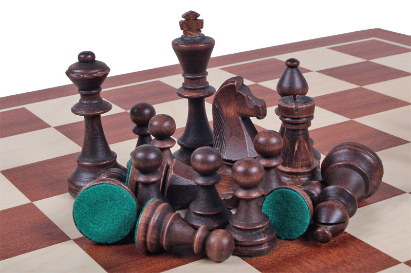 Les pièces d'échecs en bois STAUNTON de taille 7 avec la boîte de rangement en bois clair - Les pièces d'échecs en bois STAUNTON de taille 7 avec la boîte de rangement en bois clair