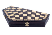 Jeu d'échecs en bois YALTA 3 Joueurs de grande taille  (54 x 47 cm)