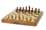 Jeu d'échecs Magnétique Pliant en bois d'acacia et buis de petite taille (30x30cm)