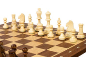 Jeu d'échecs de tournoi No. 4 - échiquier de 40 mm + figurines Sunrise Staunton de 78 mm