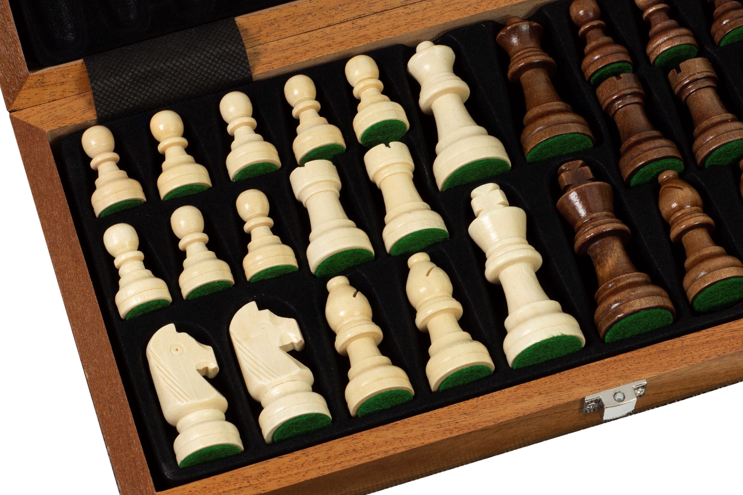 Jeu d'échecs pliant en marqueterie de bois d'acajou et d'érable - de taille 3 (30x30cm) - Jeu d'échecs pliant en marqueterie de bois d'acajou et d'érable - de taille 3 (30x30cm)