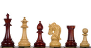 Pièces d'échecs Corinthian Redwood en bois de padouk et buis - Taille 3,75''