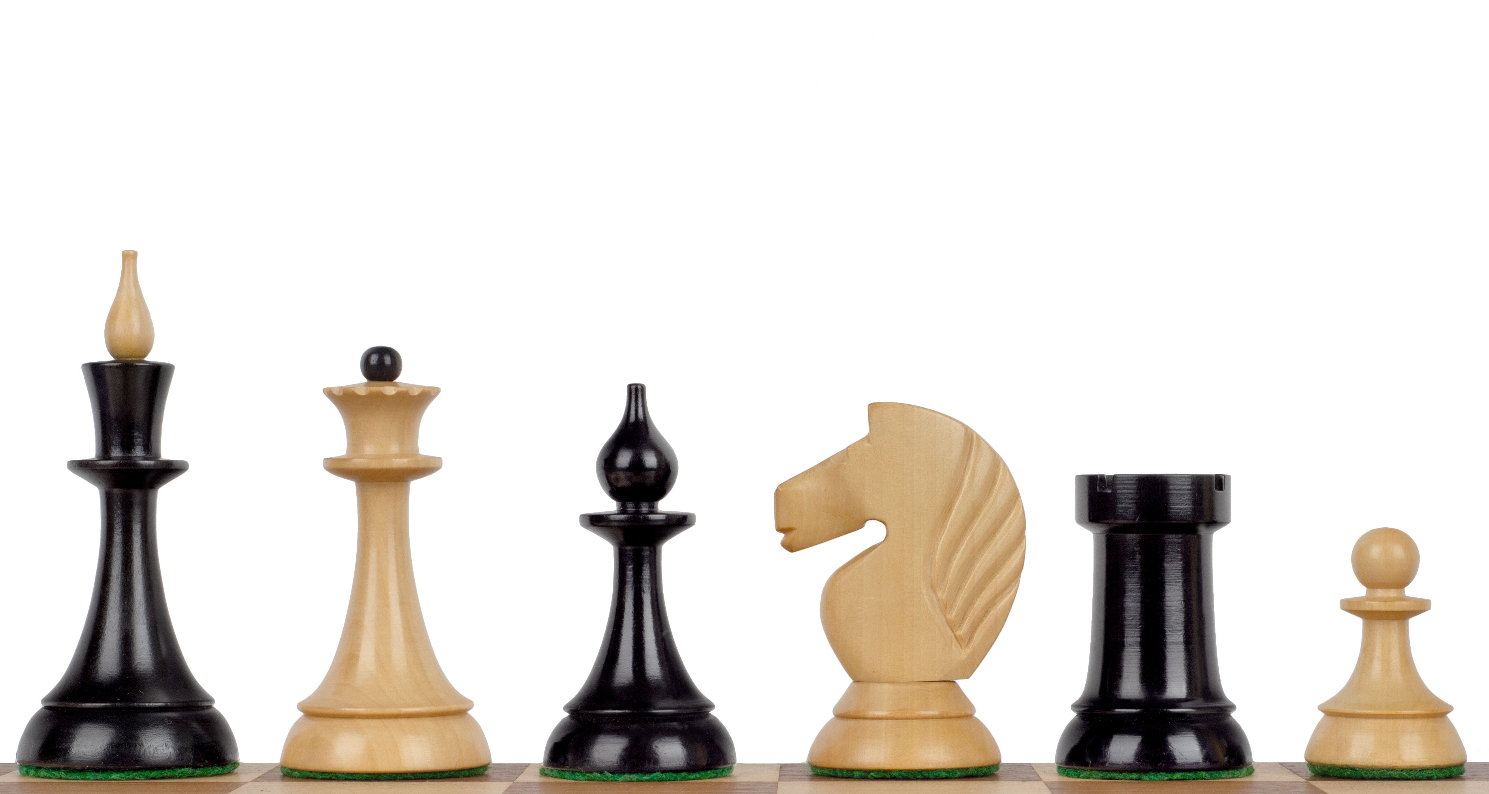 Chess pieces Queen's Gambit 1957 Boxwood/Ebonised '4 - Chess pieces Queen's Gambit 1957 Boxwood/Ebonised '4