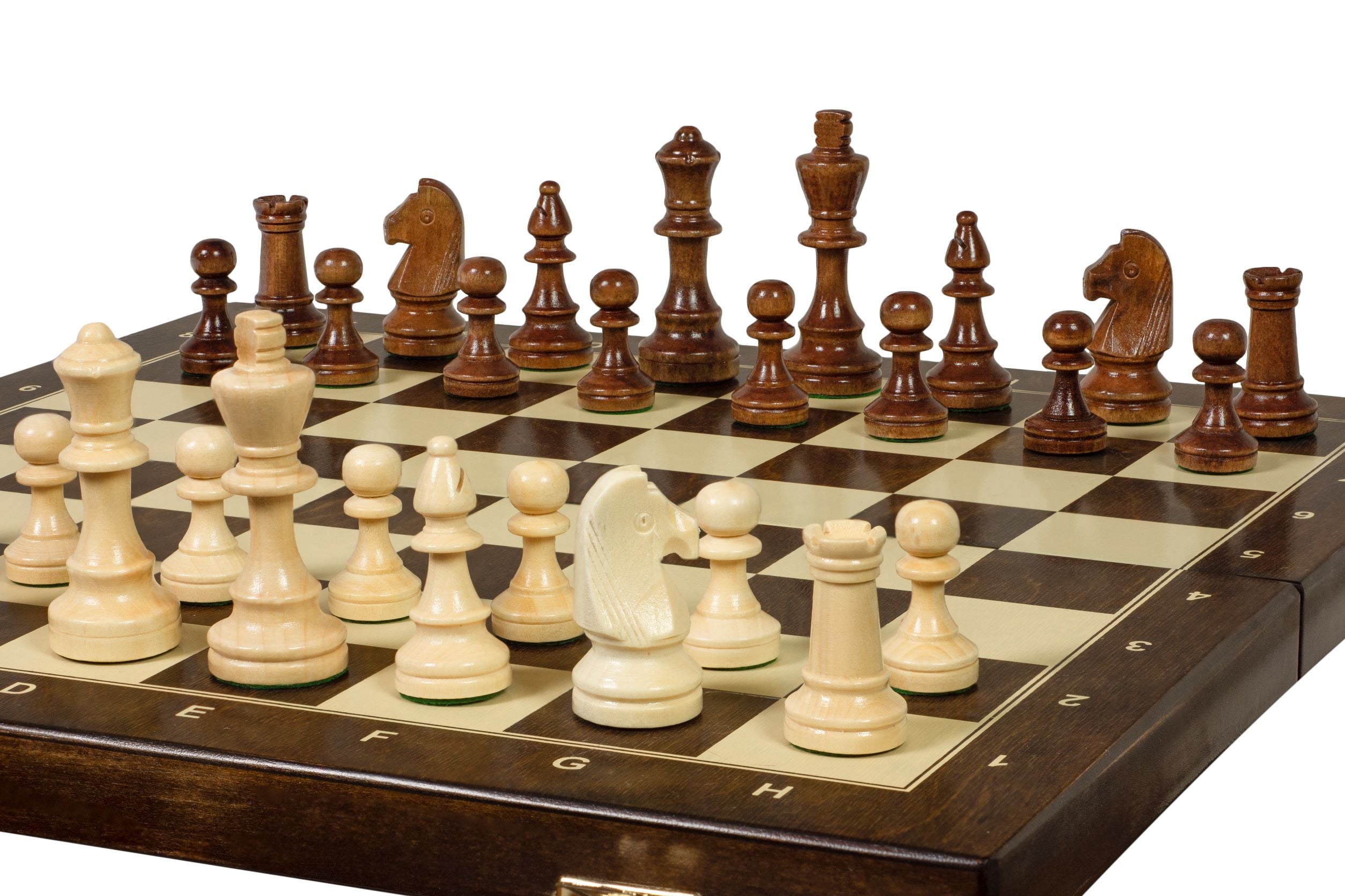 Jeu d'échecs d'entraînement pliant en bois , de grande taille (42 x 42cm) - Ensemble Complet - 16089b6c9fc9c6e333ba74552bd6a53d